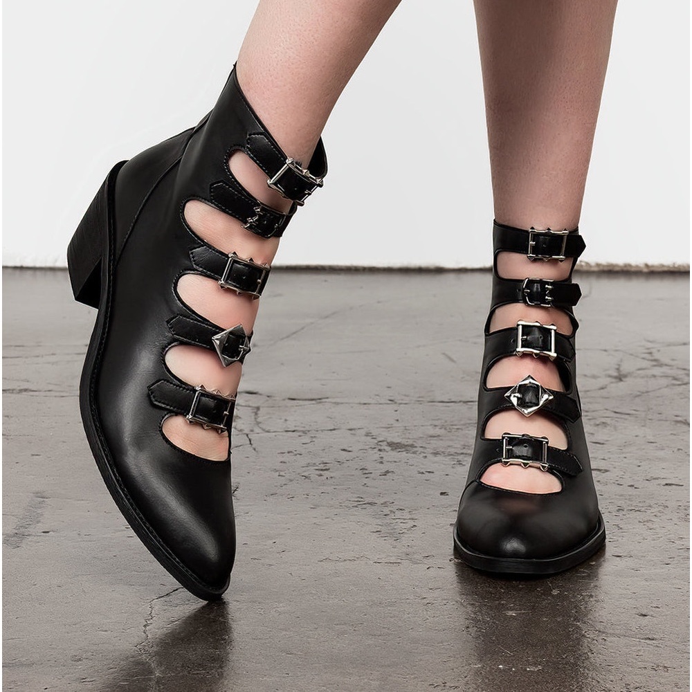 Disturbia Bridget Buckle Up Boots , Witchy Boots